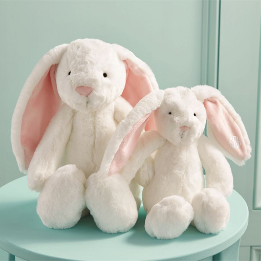 Monogrammed White and Pink Bunny