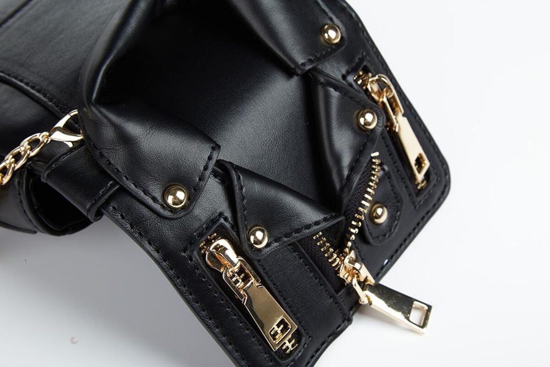 Leather jacket purse. Too cute | Bags, Shoulder bag, Bags leather handbags