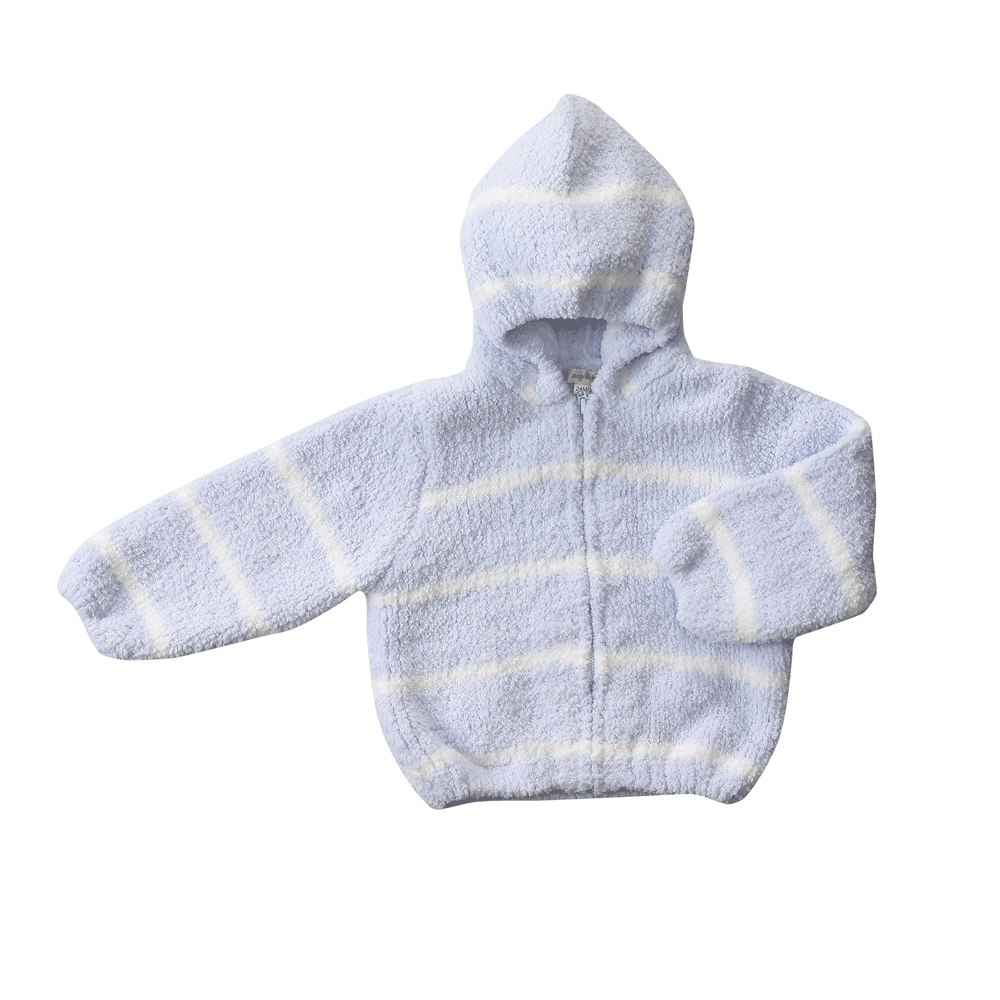 Light Blue & Ivory Chenille Hoodie