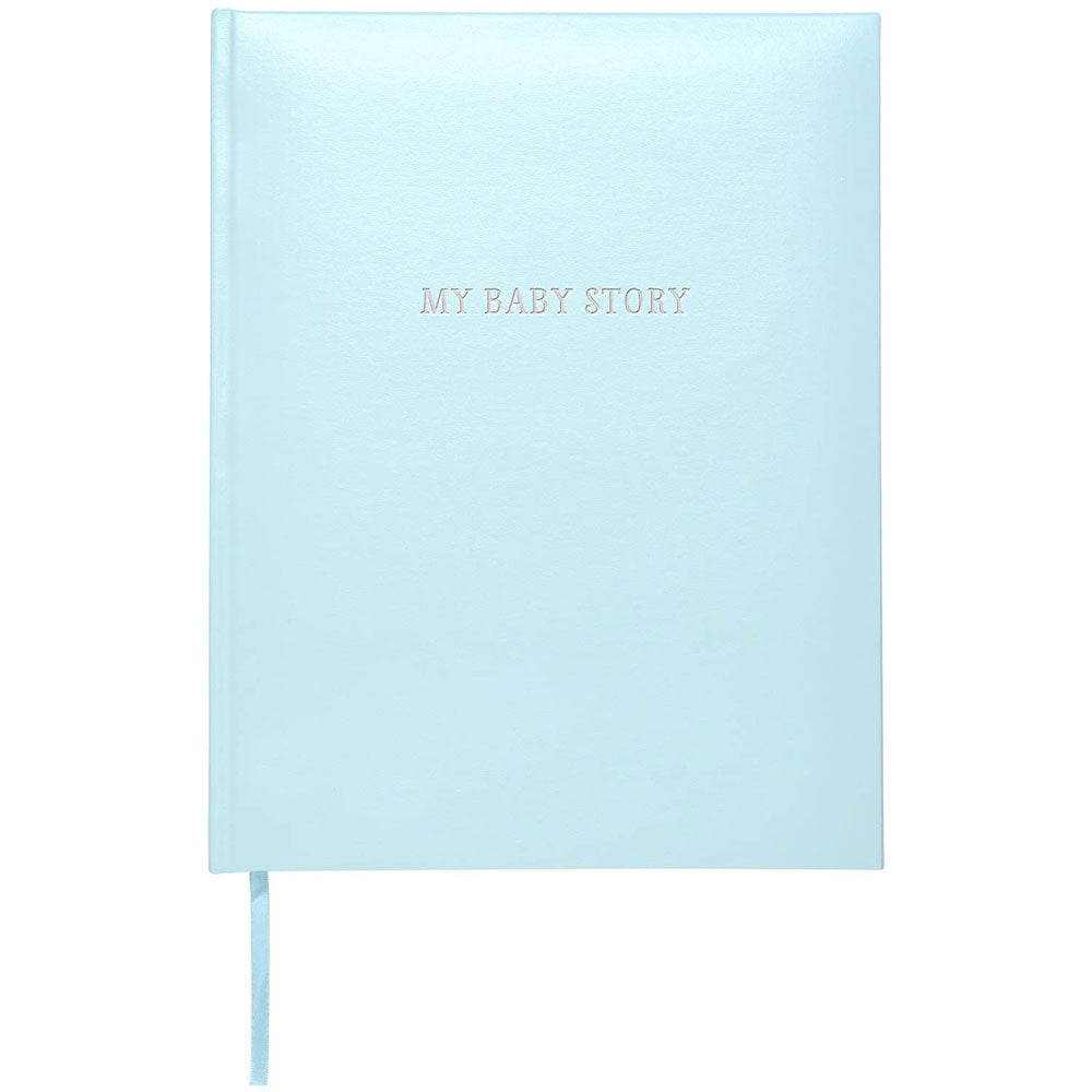 My Baby Story Bound Blue Leather Memory Book