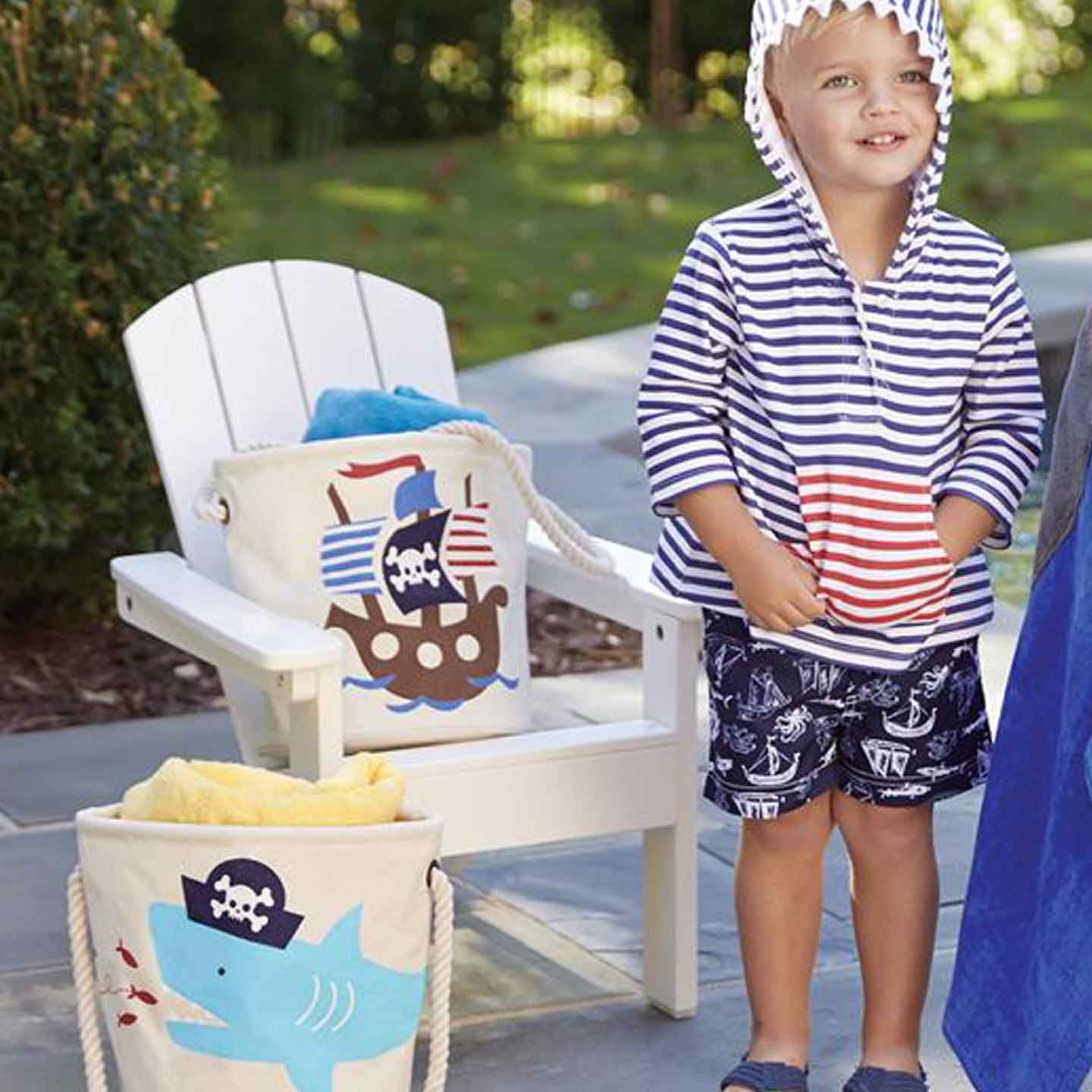 Pirate and Shark Canvas Buckets