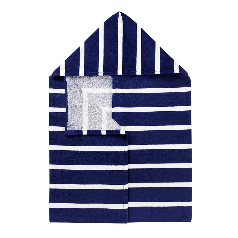 Navy Dandy Stripe Hooded Towel