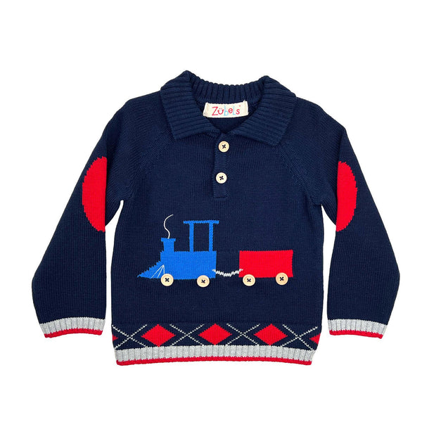 Collared Knit Train Sweater