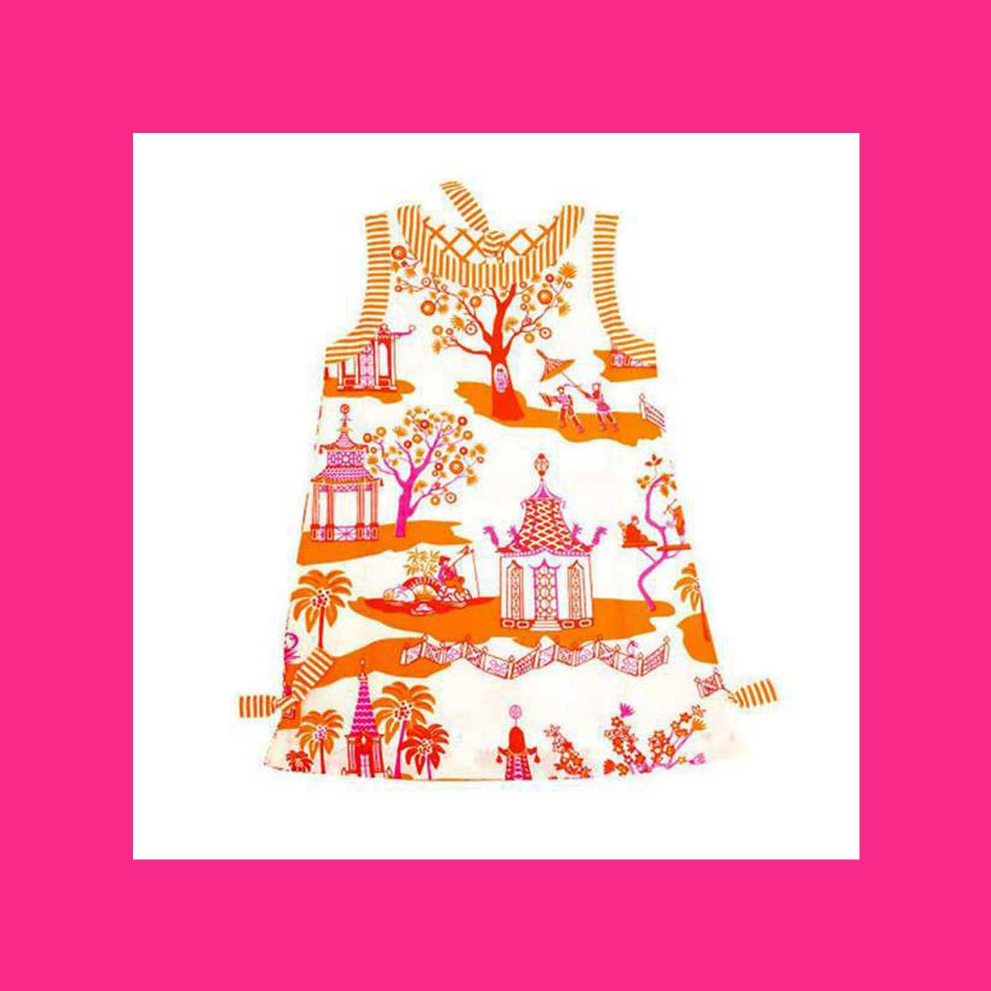 Orange & Pink Pagoda Dress