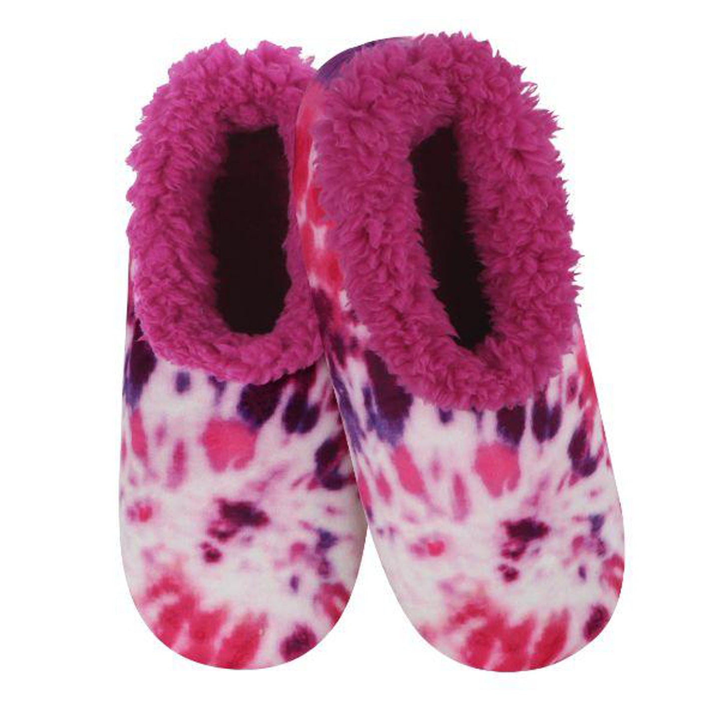 Dark Pink Snoozies!® Peace Out Tie Dye Slippers