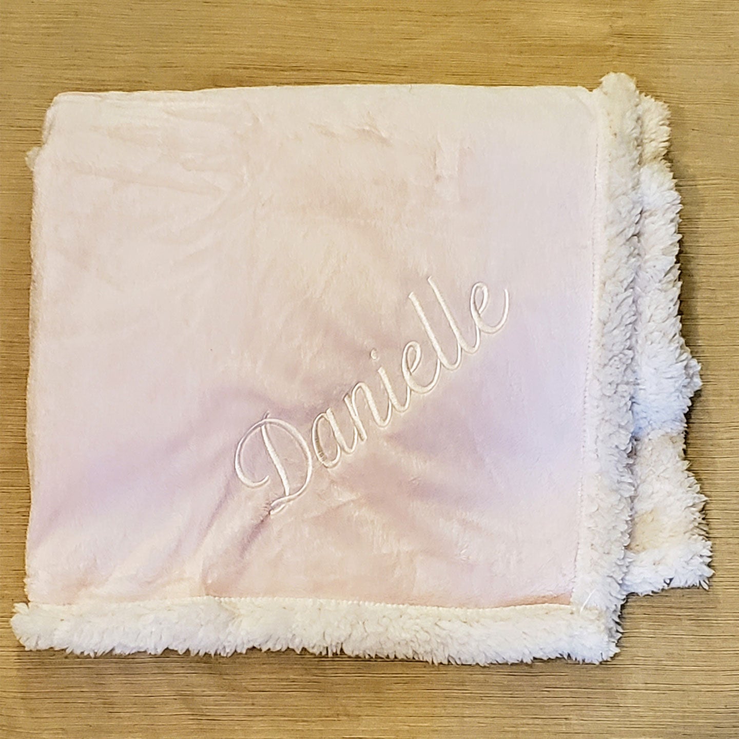 Personalized Pink Chamois Blanket