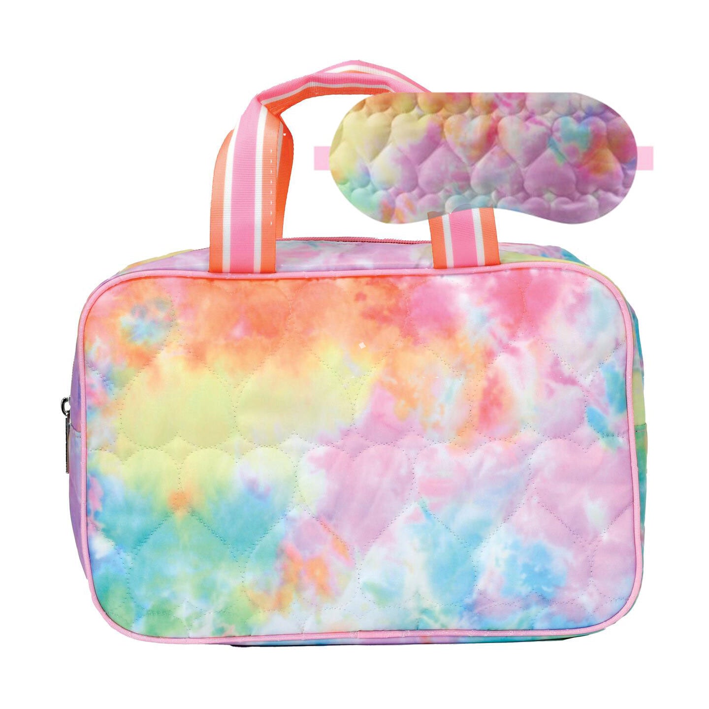 Cotton Candy Heart Large Cosmetic Bag and Sleep Mask