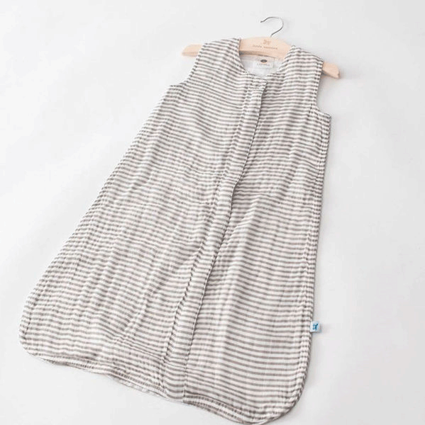Grey Stripe Cotton Muslin Sleep Bag